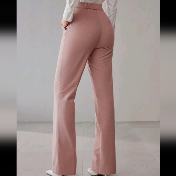 SOLID SEAM FRONT FLARE LEG SUIT PANTS - Picture 4 of 4